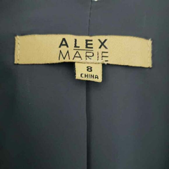 NEW Alex Marie Pinstripe Modern Blazer Gray Size 8 Wrinkle Free Worry Free - Picture 5 of 8